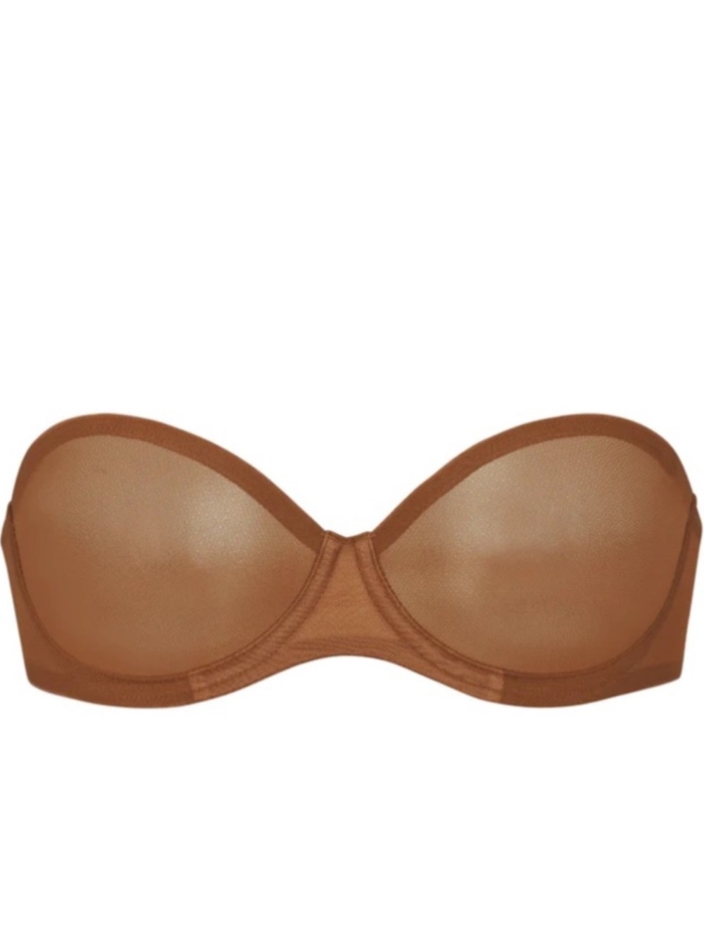 Skims Tan Ultra Fine Mesh Strapless Bra - Size 36D